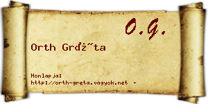 Orth Gréta névjegykártya